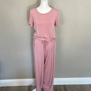 Flamingo Urban Pink Short Sleeve Jumpsuit